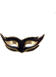 Ven Mask Black W Gold Trm For Masquerade