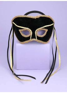 Venetian Couple Mask Swvl Bk/G For Adults