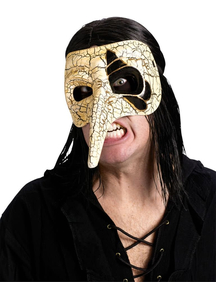 Venetian Raven Mask Ivory For Masquerade