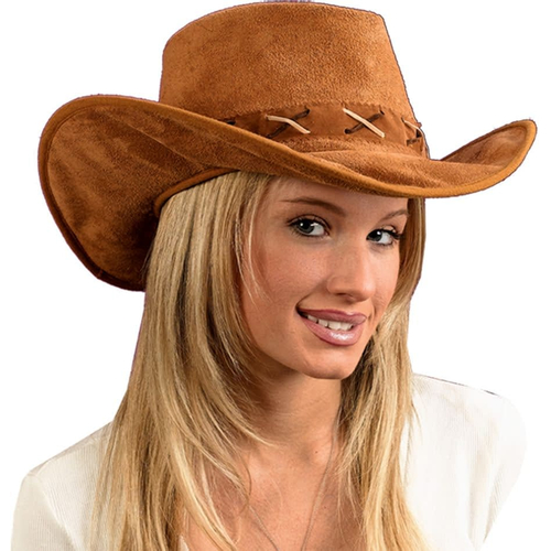 Hat Cowboy Suede-Look For Adults
