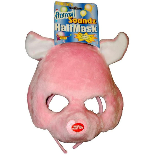 Pig Half Mask With Fun Sound For Adults