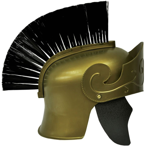 Roman Helmet Gd W Black Brush For Adults
