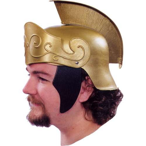 Roman Helmet Gold W Gold Crest For Adults