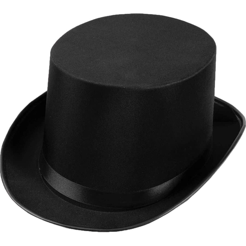 Top Hat Satin Black For Adults
