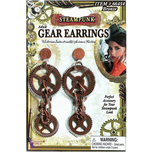 Steampunk Style Gear Earrings