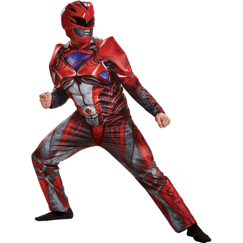 New Red Ranger Adult Muscle Costume