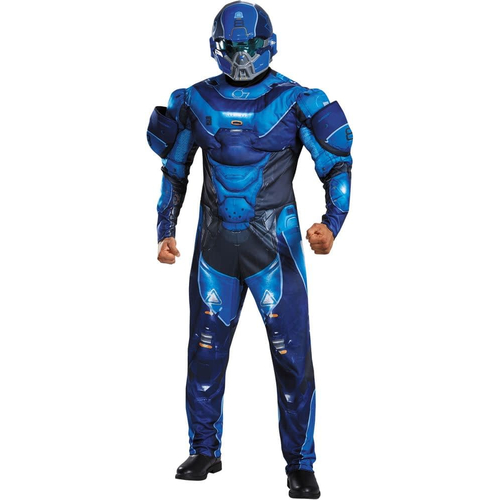 Spartan Halo Costume Blue For Adults