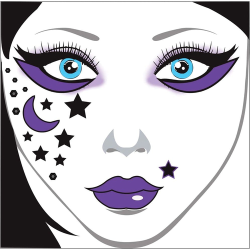 Face Decal Moon Stars