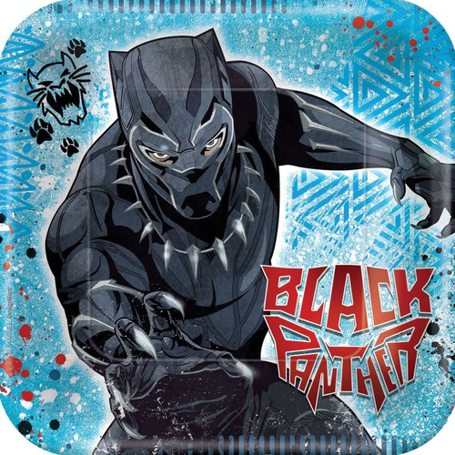 Black Panther Plate 7In 8 Ct