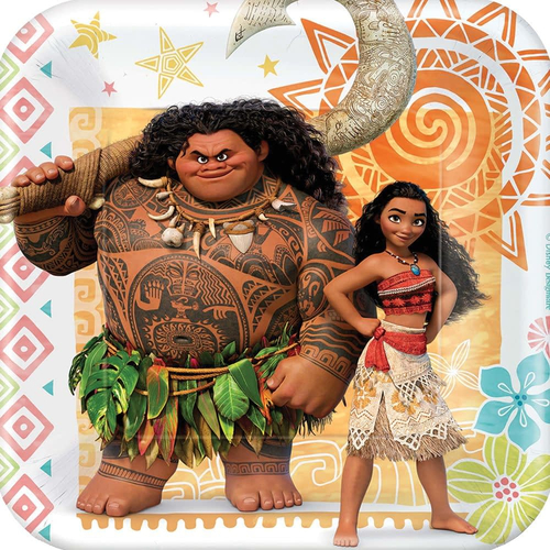 Moana Sq Plates 7In 8 Pack