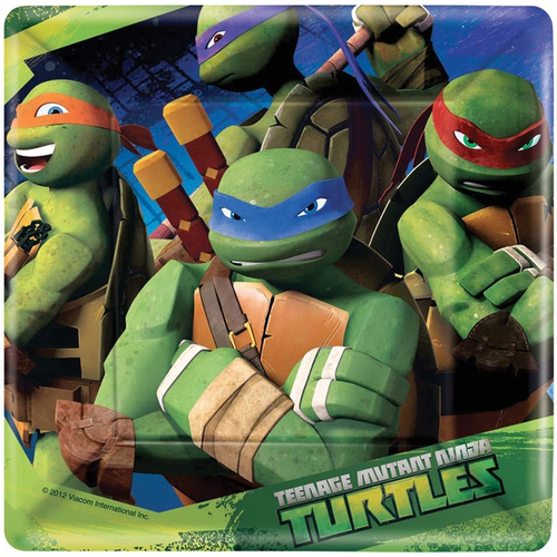 Tmnt Sq Plates 7In 8 Pack