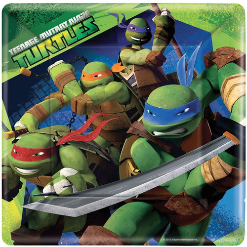 Tmnt Square Plate 9In 8 Pack