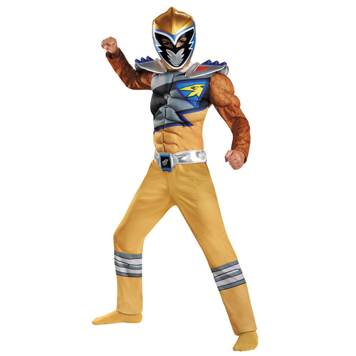 Boys Gold Ranger Dino Muscle Costume - Power Rangers