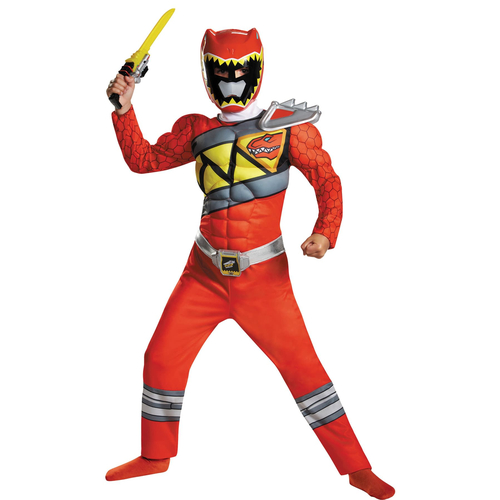Boys Red Ranger Dino Muscle Costume - Power Rangers
