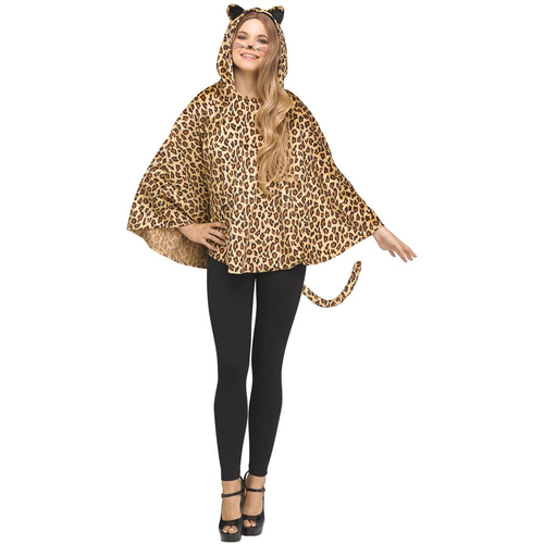 Hooded Poncho Leopard