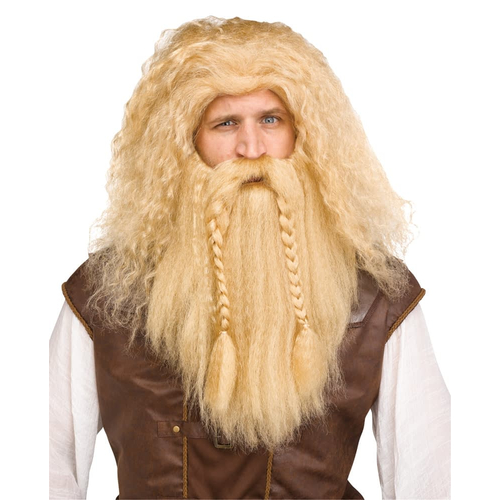 Viking Wig & Beard Blonde