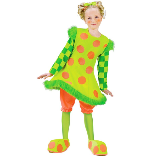 Green Toddler Girl Clown Costume