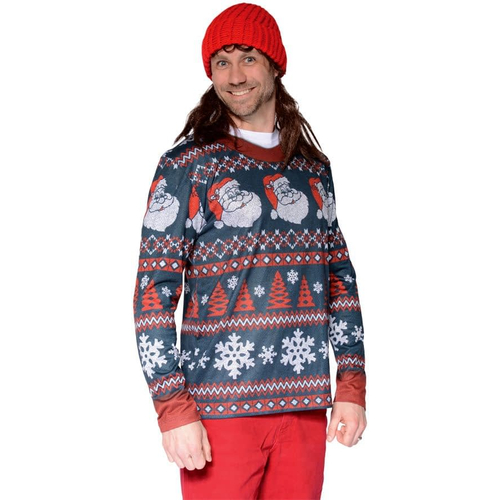 Ugly Christmas Santa Sweater Adult