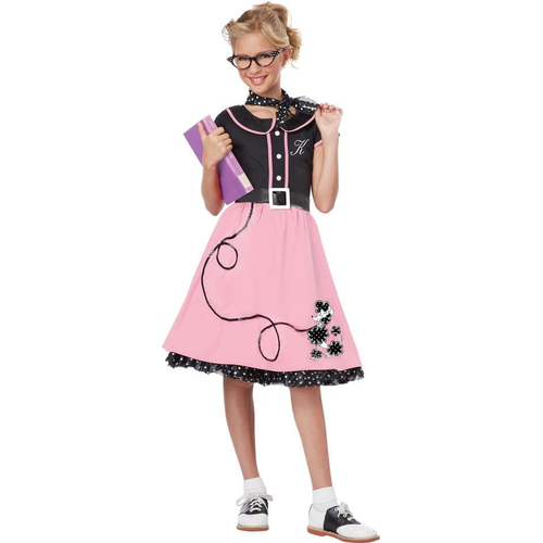 50'S Stylish Girl Child Costume