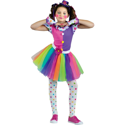 Bright Clown Costume For Girls