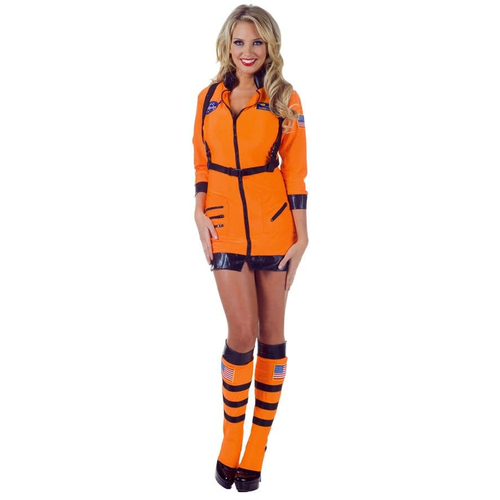 Astronaut Orange Female Adult Costume