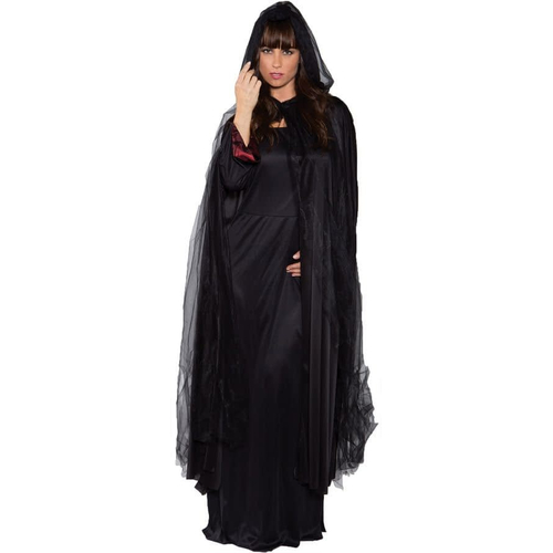 Ghost Cape Black Long Adult