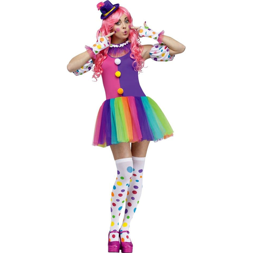 Rainbow Clown Adult Costume
