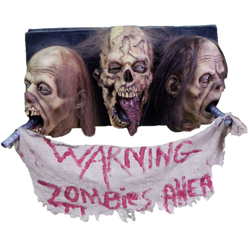 3 Faced Zombie Wall. Halloween Heads.