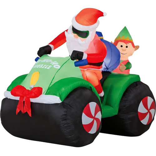 Airblown Santa With Elf