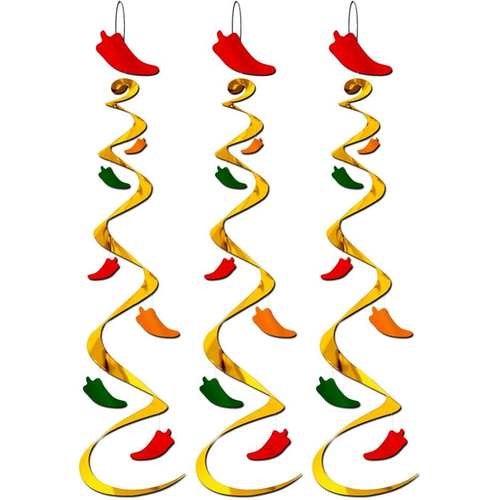 Chili Pepper Whirls. Fiesta Decorations.