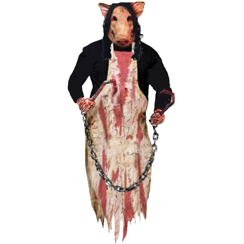 Hanging Butcher Pig. Halloween Decoration.