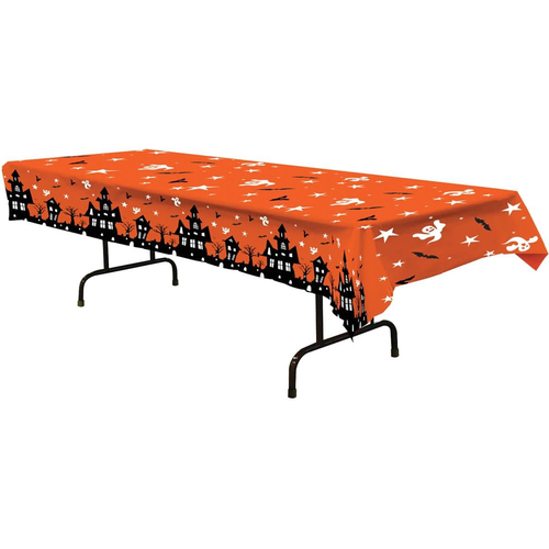 Haunted House Tablecloth. Halloween Table Decoration.