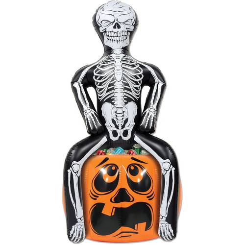 Inflatable Skeleton Cooler. Halloween Table Decoration.