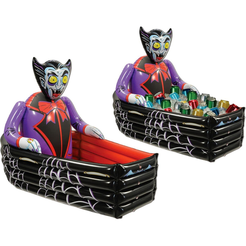 Inflatable Vampire Coffin Cooler. Halloween Table Decoration.