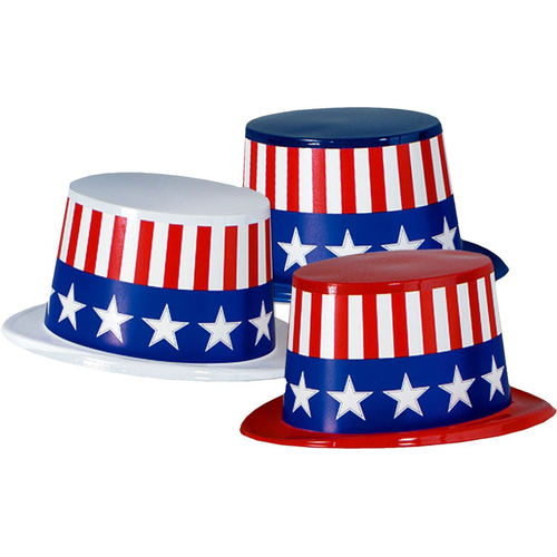 Plastic Patriotic Hats