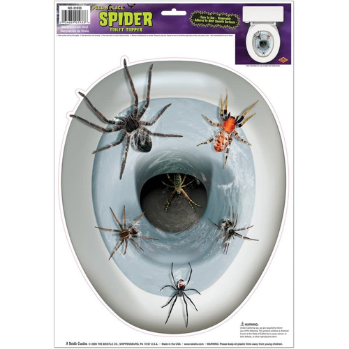 Spider Toilet Topper Peel. Halloween Decoration.