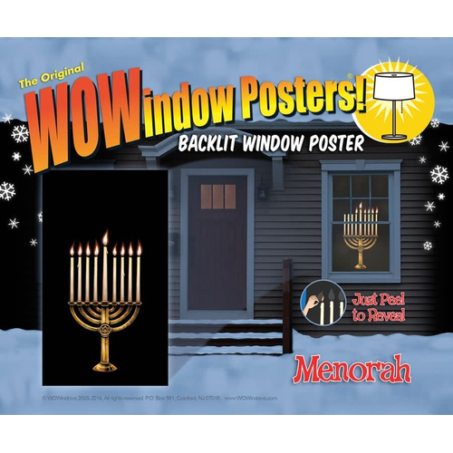 Window Poster With Menorah