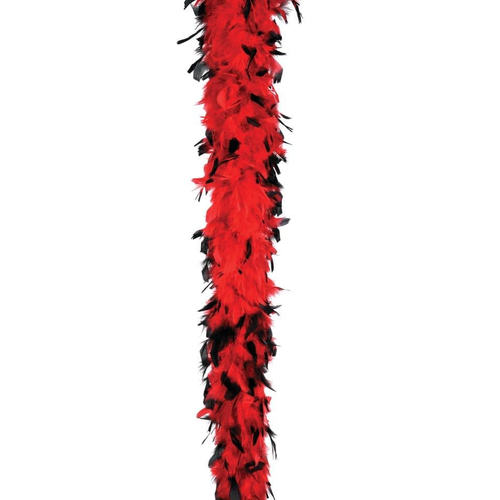 Boa Feather 40 Red W Blk Tips