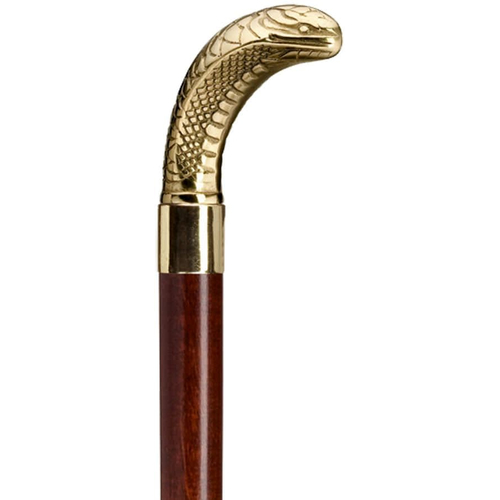 Cane Wooden Brass Snake