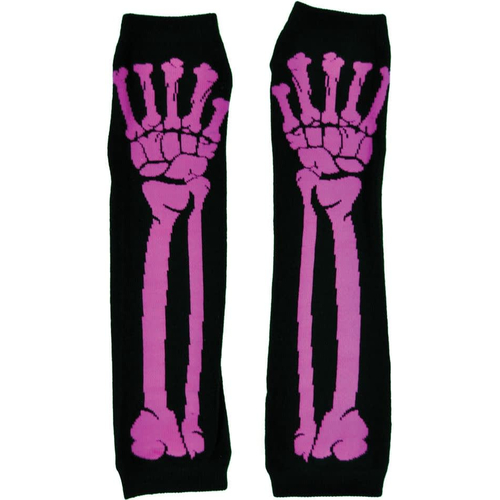Glove Long Pink Bone Print