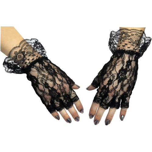 Gloves Black Fingerless 1 Sz