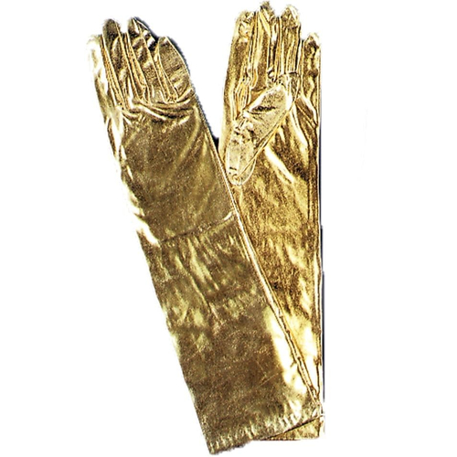 Gloves Elbow Metallic Gold