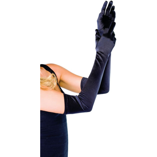 Gloves Satin Long Black