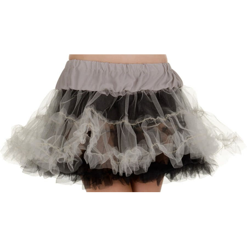 Petticoat Tutu Adult Blk& Gray