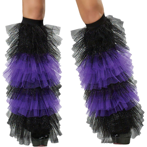 Boot Covers Tulle Ruffle Bk Pr