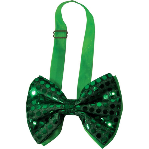 Bow Tie Green Sequin Light Up