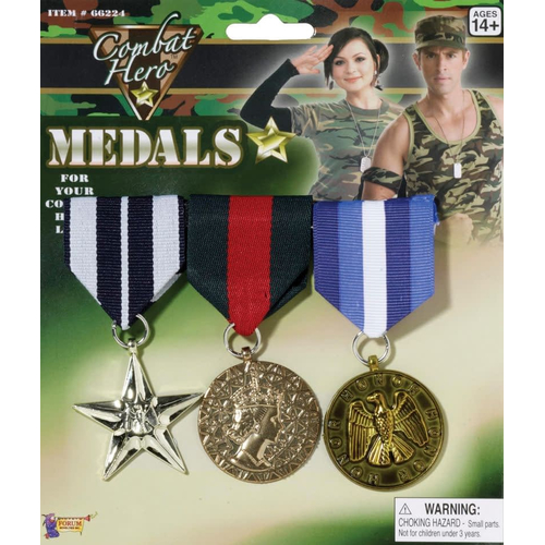 Combat Hero Medals  3 Set