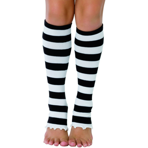 Leg Warmers Striped Wt/Bk