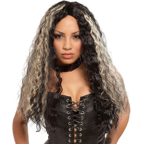 Crimped Long Wig For Rocker Costume