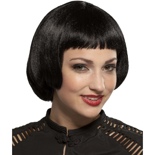 Flapper Sassy Black Wig For Adults